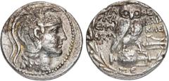 GREEK COINS ATTICA ATHEN. AR-Tetradrachme, Posideon (= Dezember/Januar) 123/122 v. Chr.; 16,84 g. Athenakopf r. mit attischem Helm//Eule auf Amphore mit Z (retrograd) v. v., r. Schiffsprora. Hoover 16