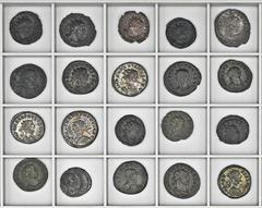 ROMAN COINS LOTS RÖMISCHER MÜNZEN Lot römischer Antoniniane: Das interessante Lot enthält 20 AE-Antoniniane des 3. Jahrhunderts, darunter Prägungen von Postumus; Victorinus; Claudius Gothicus; Quintil
