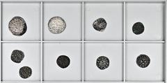 COINS OF THE CRUSADERS LOTS Kleines Lot Kreuzfahrer: Enthalten sind neun Silbermünzen der Kreuzfahrerstaaten, darunter u. a. zwei Groschen Zypern, Heinrich II; vier Denier Philipp de Tarent, sowie 2x 