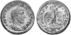 RöMISCHE MüNZEN MüNZEN DER RöMISCHEN KAISERZEIT Philippus I., 244-249. No.: 1240 Schätzpreis-Estimation: EUR 100,- B-Tetradrachme, 244, Rom, 6. Offizin; 14,15 g. Drapierte Büste r. mit Lorbeerkranz//A