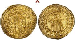 EUROPEAN COINS AND MEDALS NIEDERLANDE, GELDERN Herzogtum. Katharina von Bourbon als Vormund für Karl von Egmond, 1477-1480. Goldgulden (Florin d'or) / St. Jansgoudgulden o. J. Nijmegen oder Zutphen. 3