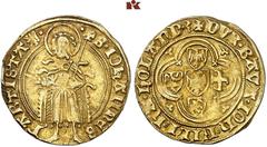 EUROPEAN COINS AND MEDALS NIEDERLANDE, HOLLAND Grafschaft. Jan von Bayern, 1418-1425. Goldgulden (Florin d'or) / Beiers- of St. Jansgoudgulden o. J. (1421), Dordrecht. 3.41 g. Münzmeister Godschalk Ti