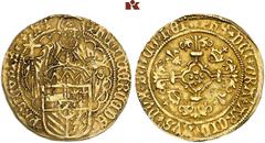 EUROPEAN COINS AND MEDALS NIEDERLANDE, HOLLAND Grafschaft. Philipp der Schöne, 1482-1506. Florin d'or aus St. Philippe (Philippusgoudgulden) o. J. (1499-1506), Dordrecht. 3.34 g. Gekröntes vierfeldige