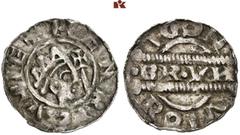 EUROPEAN COINS AND MEDALS NIEDERLANDE, FRIESLAND Grafschaft. Bruno III. 1038-1057. Denar (Denier of Penning), unbestimmte Münzstätte (möglicherweise Bolsward). 0.80 g. mit Titel Heinrichs III. 0,80 g.