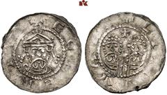 EUROPEAN COINS AND MEDALS NIEDERLANDE, FRIESLAND Grafschaft. Egbert II. 1068-1090. Denar (Denier of Penning), Leeuwarden. 0.70 g. ‰ ECBERTVS Gekröntes, bärtiges Brustbild v. v. //‰ LINVVaRT Zwei locki