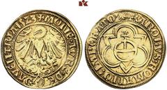 EUROPEAN COINS AND MEDALS NIEDERLANDE, DEVENTER Stadt. Goldgulden (Florin d'or) / (Adelaarsgoudgulden) 1523, mit Titel Karls V. 3,22 g. Stadtadler mit dem Wappen der Stadt//Reichsapfel, umher Dreipaß.