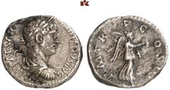 ROMAN COINS MÜNZEN DER RÖMISCHEN KAISERZEIT Hadrianus, 117-138. AR-Quinar, 120/121, Rom; 1.45 g. Drapierte Büste r. mit Lorbeerkranz//Victoria geht r. mit Kranz und Palmzweig. BMC 228; Coh. 1125; King