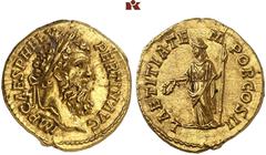 ROMAN COINS MÜNZEN DER RÖMISCHEN KAISERZEIT Pertinax, 193. AV-Aureus, Rom; 7.26 g. Kopf r. mit Lorbeerkranz//Laetitia steht l. mit Kranz und Zepter. BMC 7; Calicó 2383; Coh. 29; RIC 4 a; Lempereur 97.