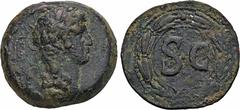 ROMAN COINS MÜNZEN DER RÖMISCHEN KAISERZEIT Otho, 69. Æs, Antiochia (Syria); 17,19 g. Kopf r. mit Lorbeerkranz//In Kranz: SC. McAlee 320 a; RPC 4320. R Schwarze Patina, helle Auflagen, min. korrodiert