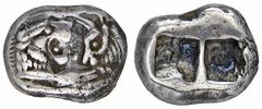 GREEK COINS LYDIA Kroisos, 561-546 v. Chr. AR-1/2 Stater, Sardeis; 5,29 g. Löwen- und Stierprotome einander gegenüber//Zwei Incusa. SNG v. Aulock 2877 ff. Kl. Kratzer, sehr schön Kroisos, der Sohn des