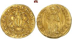 EUROPÄISCHE MÜNZEN UND MEDAILLEN FRANKREICH/LOTHRINGEN METZ, BISTUM Robert von Lenoncourt, 1551-1555. Florin d'or o. J. 3,23 g ¹ » » » Wappen, umher Sechspaß// _ St. Stephan mit Heiligenschein, Stein 