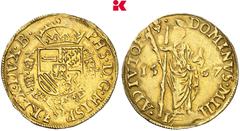 Limburg and North Brabant BELGIEN BRABANT Philipp II. von Spanien, 1555-1598. Florin d'or de Bourgogne (Bourgondische Goudgulden) 1567, Antwerpen. 3,28 g Gekröntes, vierfeldiges Wappen mit Mittelschil
