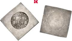 Dutch Siege Coins BELGIEN BRÜSSEL Stadt. Einseitige Klippe zu 36 Sols (36 Stüber / 36 Stuiver) 1579 (Septemberemission), gestempelt während der Belagerung von Brüssel durch spanische Truppen unter Ale