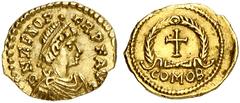FRÜHMITTELALTER (5.-10. JAHRHUNDERT), ITALIEN UND EUROPA NACH DEM ZERFALL DES RÖMISCHEN IMPERIUMS ITALIA PSEUDOIMPERIALE PRÄGUNGEN Odoaker, 476-493. AV-Tremissis im Namen des Zeno, Rom; 1,47 g. D N ZE