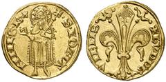 FRANZÖSISCHE FEODALPRÄGUNGEN VIENNOIS Humbert II, 1333-1349. Florin d'or o. J. 3,47 g. Münzzeichen Turm. • S • IOHA - NNES • B • Johannes der Täufer steht v. v. mit Kreuzstab//+hV • DPh - VIENS Lilie.
