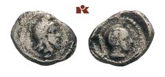 LYCIA Ddenevele. AR-Trihemiobol; 0.56 g. Kopf r. mit Kyrbasia//Athenakopf r. mit attischem Helm. Winzer 24.5. RR Schön-sehr schön