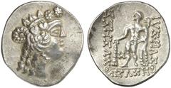 TETRADRACHMEN DES HELLENISMUS DIE SAMMLUNG DIETER GRUNOW, BERLIN KELTEN DACIA AR-Tetradrachme im thasischen Stil, 1. Jahrhundert v. Chr.; 16,96 g. Dionysoskopf r.//Herakles steht l. mit Keule und Löwe