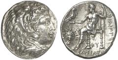 TETRADRACHMEN DES HELLENISMUS DIE SAMMLUNG DIETER GRUNOW, BERLIN GRIECHEN MACEDONIA KÖNIGREICH Philippos III., 323-316 v. Chr. AR-Tetradrachme, 323/317 v. Chr., Babylon; 16,89 g. Herakleskopf im Löwen