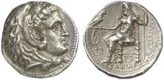 TETRADRACHMEN DES HELLENISMUS DIE SAMMLUNG DIETER GRUNOW, BERLIN GRIECHEN MACEDONIA KÖNIGREICH Philippos III., 323-316 v. Chr. AR-Tetradrachme, 323/317 v. Chr., Babylon; 17,18 g. Herakleskopf im Löwen
