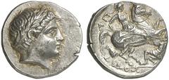 TETRADRACHMEN DES HELLENISMUS DIE SAMMLUNG DIETER GRUNOW, BERLIN GRIECHEN PAEONIA KÖNIGREICH Patraos, 335-315 v. Chr. AR-Tetradrachme; 12,78 g. Apollokopf r. mit Lorbeerkranz//Reiter r. ersticht gestü