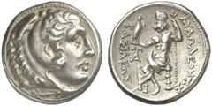 TETRADRACHMEN DES HELLENISMUS DIE SAMMLUNG DIETER GRUNOW, BERLIN GRIECHEN PAEONIA KÖNIGREICH Audoleon, 315-286 v. Chr. AR-Tetradrachme, 287 v. Chr. (?), paeonische Münzstätte; 17,09 g. Herakleskopf im