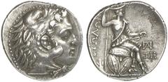TETRADRACHMEN DES HELLENISMUS DIE SAMMLUNG DIETER GRUNOW, BERLIN GRIECHEN AITOLIA Liga, 279-168 v. Chr. AR-Tetradrachme, 239/229 v. Chr.; 16,76 g. Herakleskopf im Löwenfell r.//Aitolia sitzt r. mit Sp