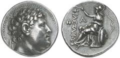 TETRADRACHMEN DES HELLENISMUS DIE SAMMLUNG DIETER GRUNOW, BERLIN GRIECHEN MYSIA PERGAMON Attalos I., 241-197 v. Chr. AR-Tetradrachme; 16,87 g. Kopf des Philetairos r. mit Lorbeerkranz//Athena Stephano