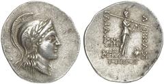 TETRADRACHMEN DES HELLENISMUS DIE SAMMLUNG DIETER GRUNOW, BERLIN GRIECHEN TROAS ILION AR-Tetradrachme, 2./1. Jahrhundert v. Chr., Magistrat Phoinix; 16,69 g. Athenakopf r. mit attischem Helm, Lorbeer 