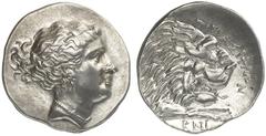 TETRADRACHMEN DES HELLENISMUS DIE SAMMLUNG DIETER GRUNOW, BERLIN GRIECHEN CARIA KNIDOS AR-Tetradrachme, 380/340 v. Chr., Magistrat Timasiphron; 14,97 g. Kopf der Aphrodite Euploia r.//Löwenprotome r. 