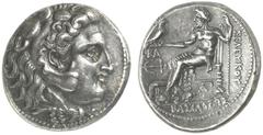 TETRADRACHMEN DES HELLENISMUS DIE SAMMLUNG DIETER GRUNOW, BERLIN GRIECHEN SYRIA KÖNIGREICH Seleukos I., 312-280 v. Chr. AR-Tetradrachme, nach 295 v. Chr., Ekbatana; 16,88 g. Herakleskopf im Löwenfell 