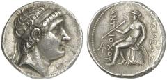 TETRADRACHMEN DES HELLENISMUS DIE SAMMLUNG DIETER GRUNOW, BERLIN GRIECHEN SYRIA KÖNIGREICH Antiochos II., 261-246 v. Chr. AR-Tetradrachme, nach 261 v. Chr., Seleukeia ad Tigrim; 17,12 g. Kopf Antiocho