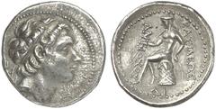 TETRADRACHMEN DES HELLENISMUS DIE SAMMLUNG DIETER GRUNOW, BERLIN GRIECHEN SYRIA KÖNIGREICH Antiochos III., 223-187 v. Chr. AR-Tetradrachme, nach 202 v. Chr., Münzstätte im Süden oder Osten Syriens; 16