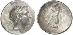 TETRADRACHMEN DES HELLENISMUS DIE SAMMLUNG DIETER GRUNOW, BERLIN GRIECHEN SYRIA KÖNIGREICH Antiochos III., 223-187 v. Chr. AR-Tetradrachme, Tarsos (?); 16,34 g. Kopf r. mit Diadem//Apollo sitzt l. auf
