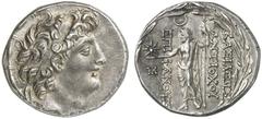 TETRADRACHMEN DES HELLENISMUS DIE SAMMLUNG DIETER GRUNOW, BERLIN GRIECHEN SYRIA KÖNIGREICH Antiochos VIII., 121-96 v. Chr. AR-Tetradrachme, 116/113 v. Chr., Ake Ptolemais; 16,48 g. Kopf r. mit Diadem/