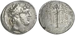 TETRADRACHMEN DES HELLENISMUS DIE SAMMLUNG DIETER GRUNOW, BERLIN GRIECHEN SYRIA KÖNIGREICH Demetrios III., 96-87 v. Chr. AR-Tetradrachme, Jahr 219 seleukidischer Ära (= 94/93 v. Chr.), Damaskos; 16,06