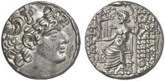 TETRADRACHMEN DES HELLENISMUS DIE SAMMLUNG DIETER GRUNOW, BERLIN GRIECHEN SYRIA KÖNIGREICH Römische Provinz, nach 64 v. Chr. AR-Tetradrachme, 57/55 v. Chr., Antiochia, Aulus Gabinius; 15,16 g. Kopf r.