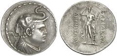 TETRADRACHMEN DES HELLENISMUS DIE SAMMLUNG DIETER GRUNOW, BERLIN GRIECHEN BACTRIA Demetrios I., 200-185 v. Chr. AR-Tetradrachme, Panjhir; 16,79 g. Drapierte Büste r. mit Elefantenskalp//Herakles steht