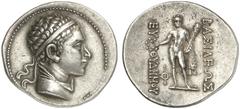 TETRADRACHMEN DES HELLENISMUS DIE SAMMLUNG DIETER GRUNOW, BERLIN GRIECHEN BACTRIA Euthydemos II., 200-190 v. Chr. AR-attische Tetradrachme, Merv; 16,86 g. Drapierte Büste r. mit Diadem//Herakles steht