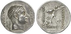 TETRADRACHMEN DES HELLENISMUS DIE SAMMLUNG DIETER GRUNOW, BERLIN GRIECHEN BACTRIA Agathokles, 185-164 v. Chr. - Memorialprägung für Diodotos I. AR-attische Tetradrachme, Merv; 16,92 g. ΔIOΔOTOΥ/ ΣΩTHΡ