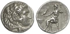 TETRADRACHMEN DES HELLENISMUS DIE SAMMLUNG DIETER GRUNOW, BERLIN GRIECHEN AEGYPTUS Alexander III., 336-323 v. Chr. AV-Tetradrachme, 332/323 v. Chr., Memphis; 16,58 g. Herakleskopf im Löwenfell r.//Zeu
