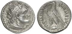 TETRADRACHMEN DES HELLENISMUS DIE SAMMLUNG DIETER GRUNOW, BERLIN GRIECHEN AEGYPTUS Ptolemaios V., 204-180 v. Chr. AR-Tetradrachme, Alexandria; 13,95 g. Kopf Ptolemaios I. r.//Adler auf Blitz l. SNG Co
