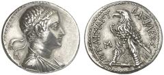 TETRADRACHMEN DES HELLENISMUS DIE SAMMLUNG DIETER GRUNOW, BERLIN GRIECHEN AEGYPTUS Ptolemaios V., 204-180 v. Chr. AR-Tetradrachme, phönizische Münzstätte; 13,85 g. Drapierte Büste des Ptolemaios V. r.