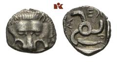 LYCIA Mithrapata, 380-360 v. Chr. AR-Diobol, 380/360 v. Chr.; 1.39 g. Löwenmaske v. v.//Triskelis, r. Fisch. Vismara II, 196 var. R Sehr schön