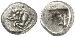 GRIECHISCHE MÜNZEN LYCIA Frühdynastische Prägungen. AR-1/3 Stater oder Tetrobol, 510/470 v. Chr.; 2,77 g. Eberprotome l.// Unregelmäßiges Incusum. Babelon, Traité -; BMC -; SNG v. Aulock -, vergl. 404