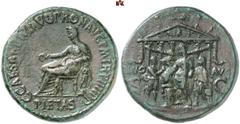 RÖMISCHE MÜNZEN MÜNZEN DER RÖMISCHEN KAISERZEIT, U. A. EINE SAMMLUNG KAISERZEITLICHER BRONZEMÜNZEN EINES HISTORIKERS UND PÄDAGOGEN Gaius Caligula, 37-41 Æ-Sesterz, 39/40, Rom; 28,75 g. Pietas sitzt l.