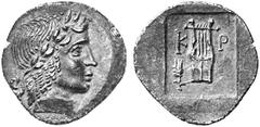 GRIECHISCHE MÜNZEN (GREEK COINS) LYCIA LYCIA KRAGOS. Õ-Hemidrachme, 48/23 v. Chr.; 1.99 g. Apollokopf r.//In Incusum: - Leier, l. grob gezeichnete Ähre. SNG v. Aulock -, vergl. 4301; Troxell 106. Fein