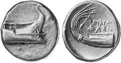 GRIECHISCHE MÜNZEN (GREEK COINS) LYCIA LYCIA PHASELIS. Õ-Stater, 3. Jahrhundert v. Chr.; Magistrat Eukratidas; 9,85 g. Prora r., darüber Stern//Schiffsheck r. BMC -; Heipp-Tamer 149; SNG v. Aulock -. 