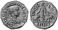 RÖMISCHE MÜNZEN (ROMAN COINS) MÜNZEN DER RÖMISCHEN KAISERZEIT MÜNZEN DER RÖMISCHEN KAISERZEIT Traianus Decius, 249-251 für Hostilianus. Æ-Sesterz, 251, Viminacium (Moesia superior); 12.54 g. Drapierte