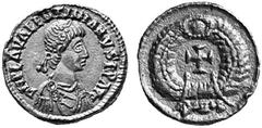 RÖMISCHE MÜNZEN (ROMAN COINS) MÜNZEN DER RÖMISCHEN KAISERZEIT MÜNZEN DER RÖMISCHEN KAISERZEIT Valentinianus III., 425-455. Ô-Tremissis, Rom oder Ravenna; 1.45 g. Drapierte Büste r. mit Perldiadem//Kre