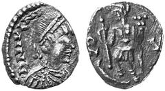 RÖMISCHE MÜNZEN (ROMAN COINS) MÜNZEN DER RÖMISCHEN KAISERZEIT MÜNZEN DER RÖMISCHEN KAISERZEIT Julius Nepos, 474-480. Õ-1/2 Siliqua, Ravenna; 0.81 g. Drapierte Büste r. mit Perldiadem//Ravenna steht l.